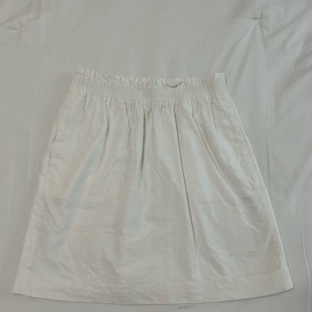 J. Crew White Elastic Waist Skirt